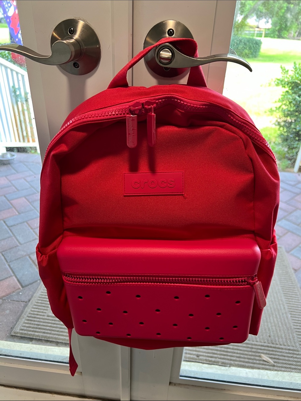 CROCS Bright Red Backpack with Front Pocket